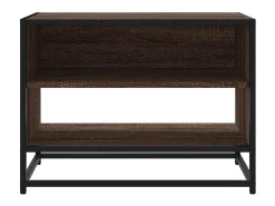 Mueble TV metal y madera ingeniería marrón roble 61x40x46 cm