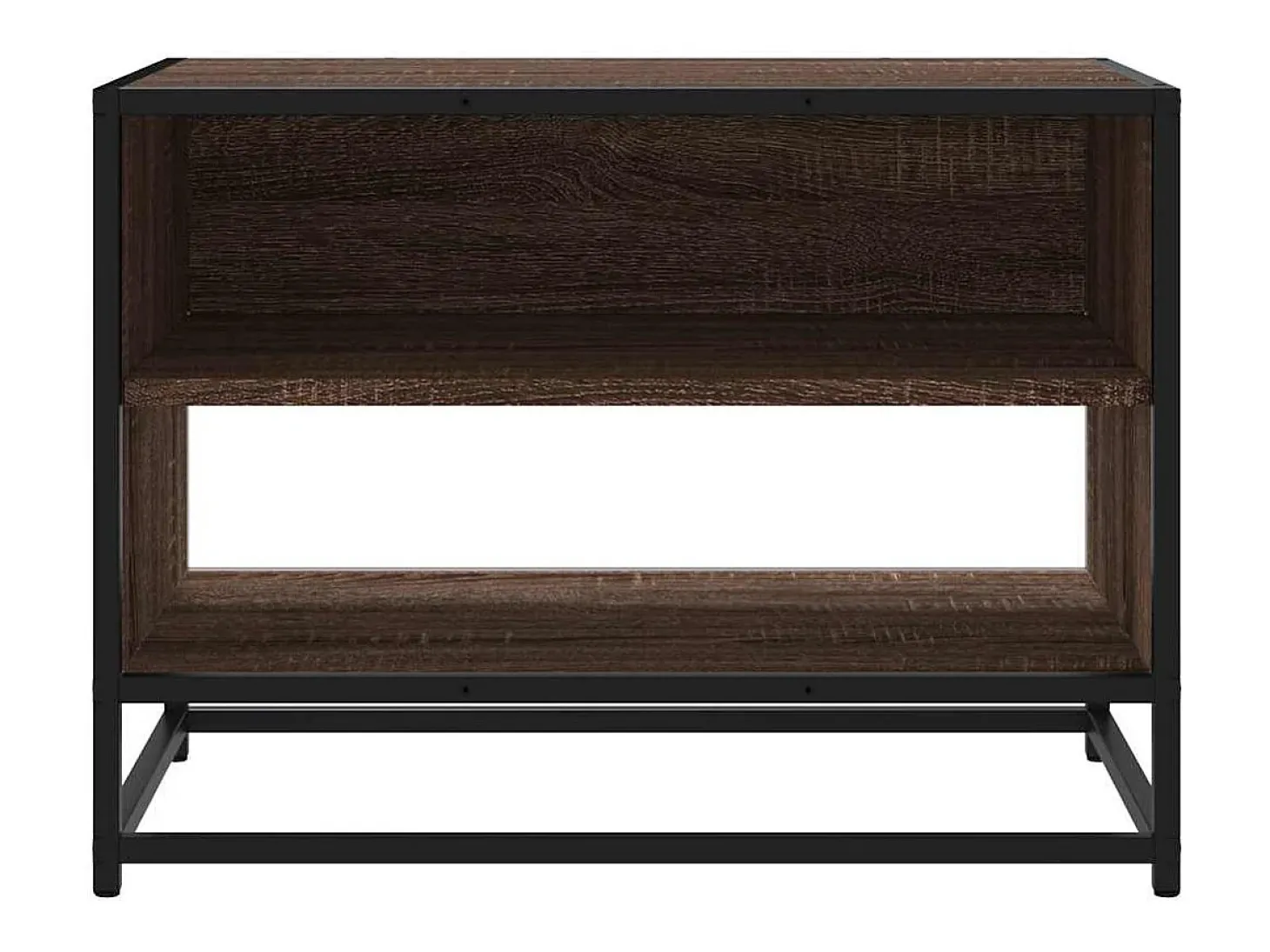 Mueble TV metal y madera ingeniería marrón roble 61x40x46 cm