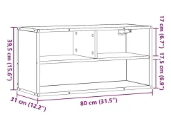 Mueble TV metal y madera contrachapada roble humo 80x31x39,5 cm