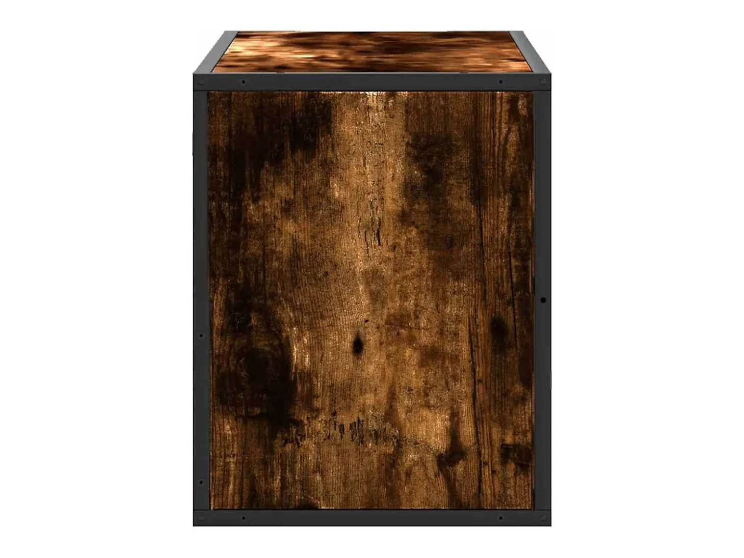 Mueble TV metal y madera contrachapada roble humo 80x31x39,5 cm