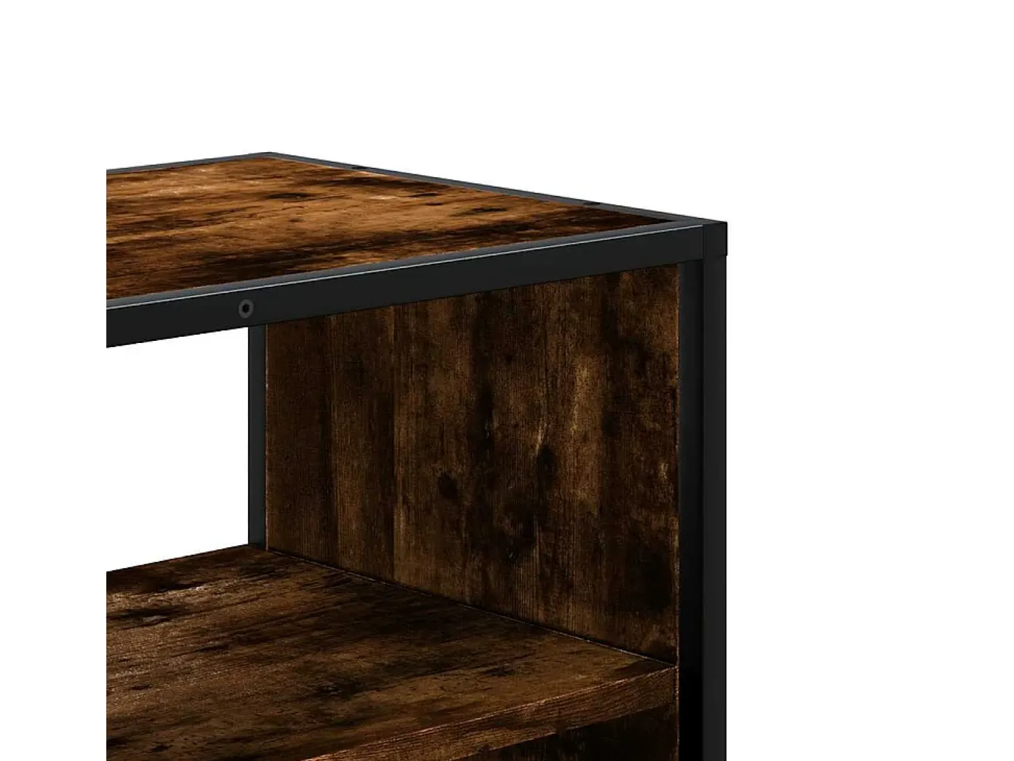 Mueble TV metal y madera contrachapada roble humo 80x31x39,5 cm