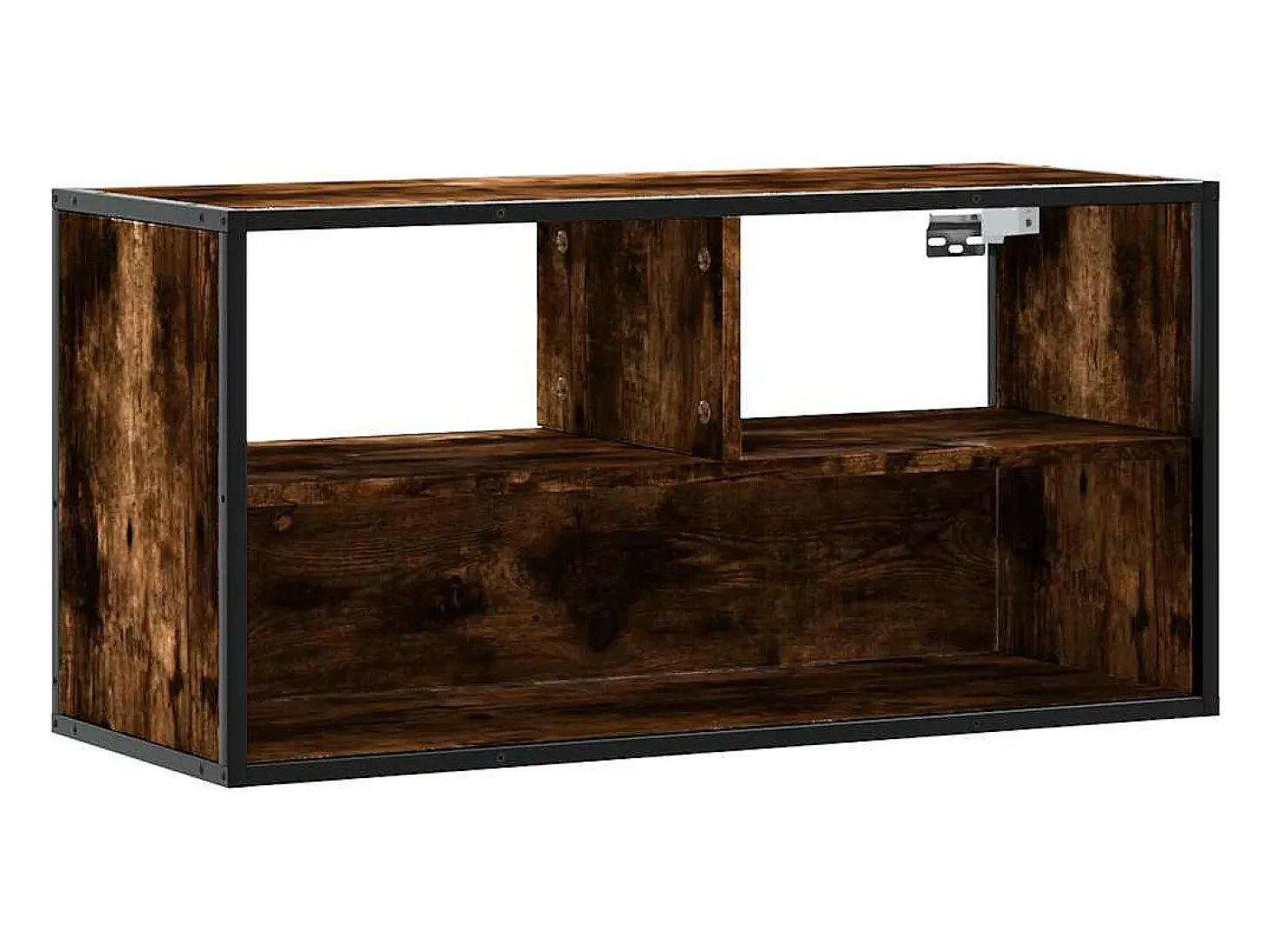 Mueble TV metal y madera contrachapada roble humo 80x31x39,5 cm