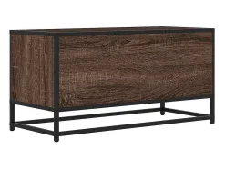 Mueble TV metal y madera ingeniería marrón roble 80x34,5x40 cm