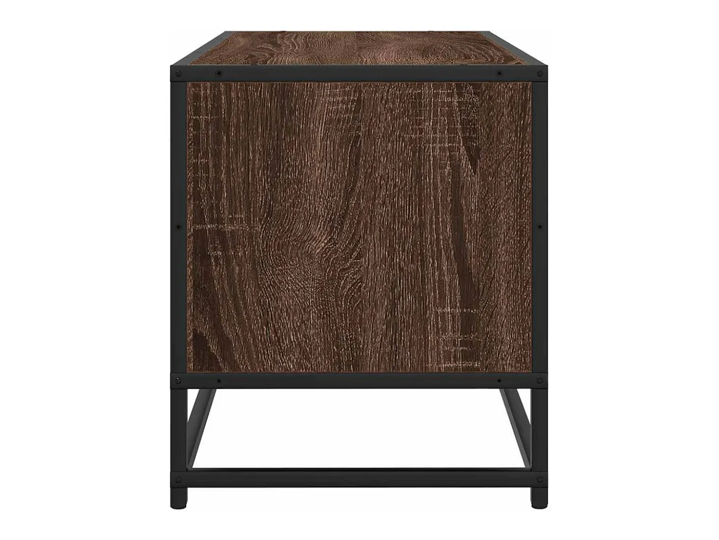 Mueble TV metal y madera ingeniería marrón roble 80x34,5x40 cm