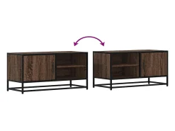 Mueble TV metal y madera ingeniería marrón roble 80x34,5x40 cm