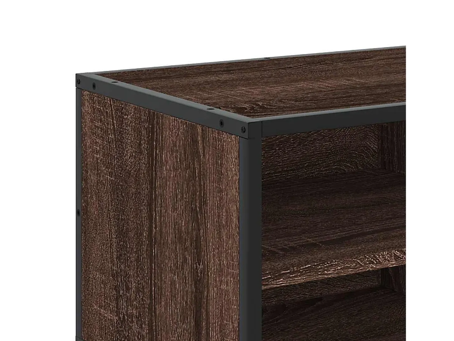 Mueble TV metal y madera ingeniería marrón roble 80x34,5x40 cm