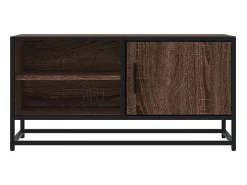Mueble TV metal y madera ingeniería marrón roble 80x34,5x40 cm
