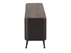 Mueble tv metálico con encimera y cajón de madera de abeto
