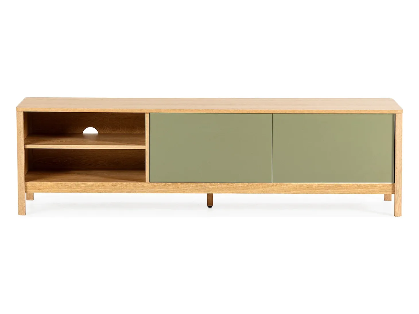 Mueble Tv Nassau 2 puertas efecto Roble/Verde