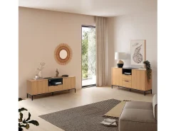 Mueble Tv Nieve 2 puertas 1 cajón Roble