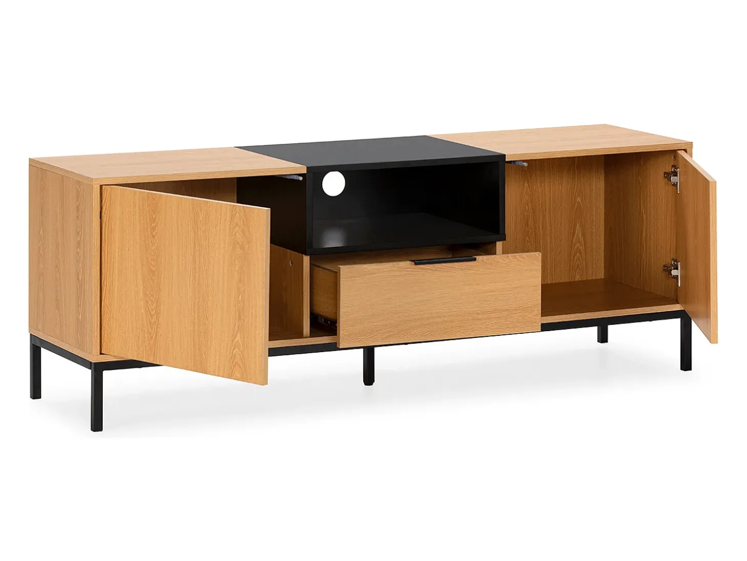 Mueble Tv Nieve 2 puertas 1 cajón Roble