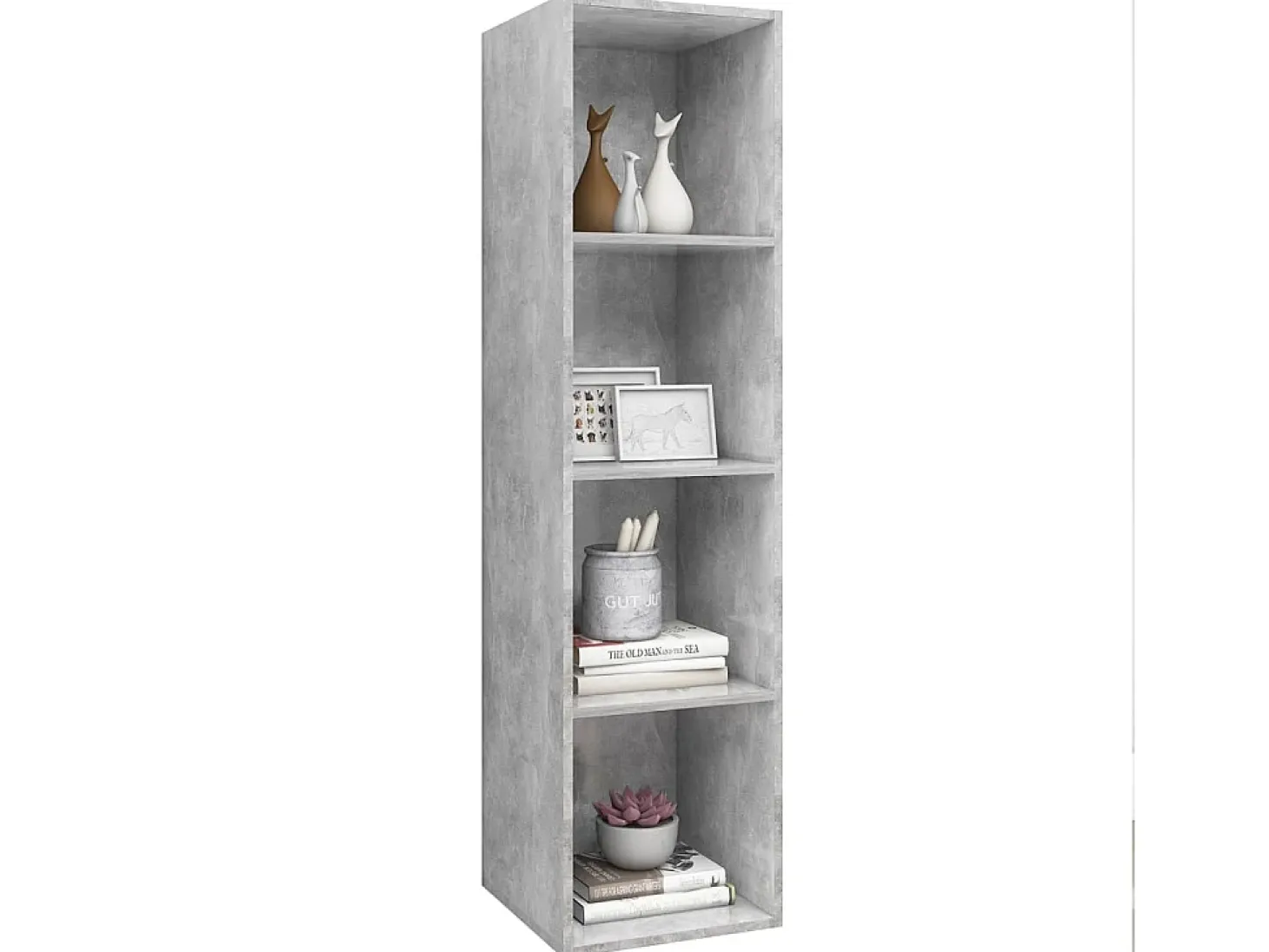 Mueble TV pared madera contrachapada hormigón 37x37x142,5 cm ES69673