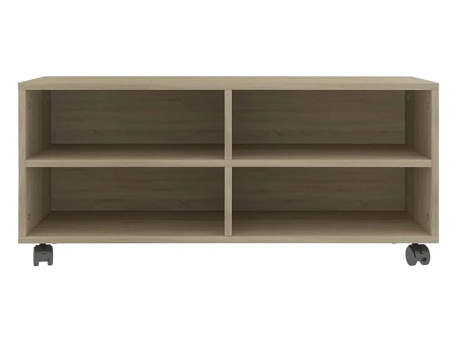 Mueble TV ruedas madera contrachapada color roble 90x35x35cm YOE39627