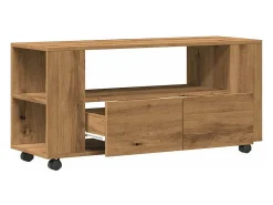 Mueble TV ruedas madera ingeniería roble artisan 102x34,5x43cm