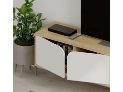 Mueble Tv Spark 180 cm Roble - Blanco