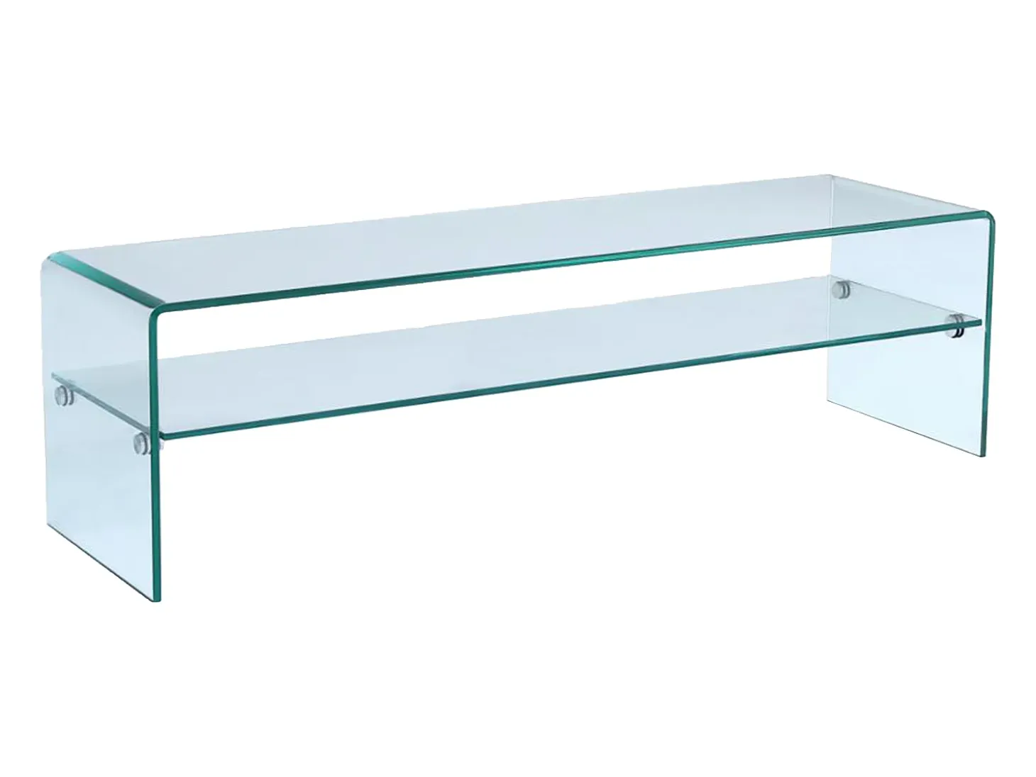 Mueble TV STILEOS - 1 hueco - Cristal templado curvo 12 mm