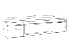 Mueble TV, Televisión, 208x35x45cm, Para TV hasta 80