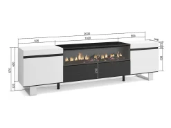 Mueble TV, Televisión, 200x35x57cm, Para TV hasta 80
