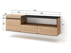 Mueble TV, Televisión, 150x35x45cm, Para TV hasta 65