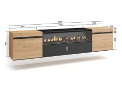Mueble TV, Televisión, 200x35x45cm, Para TV hasta 80