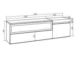 Mueble TV, Televisión, 150x35x45cm, Para TV hasta 65