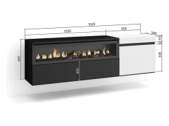 Mueble TV, Televisión, 150x35x45cm, Para TV hasta 65