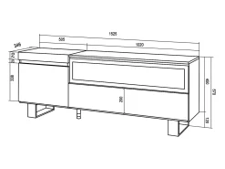 Mueble TV, Televisión, 150x35x57cm, Para TV hasta 65