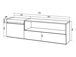 Mueble TV, Televisión, 150x35x45cm, Para TV hasta 65