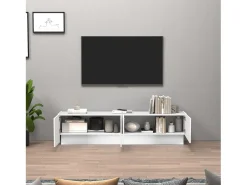 Mueble TV Vela con 4 puertas en color blanco brillo 180x35x45,4 cm