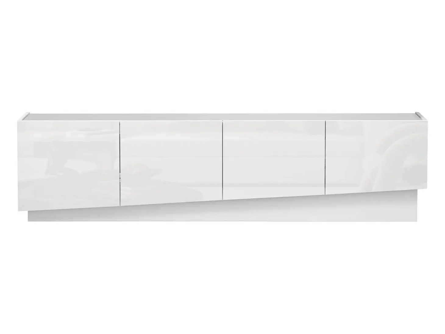 Mueble TV Vela con 4 puertas en color blanco brillo 180x35x45,4 cm