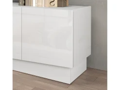 Mueble TV Vela con 4 puertas en color blanco brillo 180x35x45,4 cm