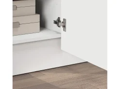 Mueble TV Vela con 4 puertas en color blanco brillo 180x35x45,4 cm