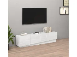 Mueble TV Vela con 4 puertas en color blanco brillo 180x35x45,4 cm