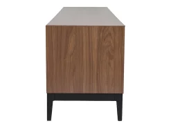 Mueble TV vintage con acabado de madera de nogal oscuro y metal negro con almacenaje 180 cm SARTO