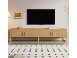 Mueble TV 180x40x40 cm - 4 puertas - Paneles de partículas - Natural