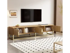 Mueble TV 180x40x40 cm - 4 puertas - Paneles de partículas - Natural