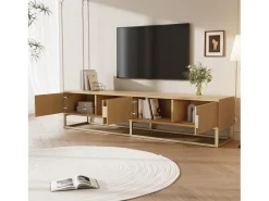 Mueble TV 180x40x40 cm - 4 puertas - Paneles de partículas - Natural