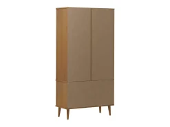 Mueble vitrina MOLDE madera maciza de pino marrón 90x35x175 cm