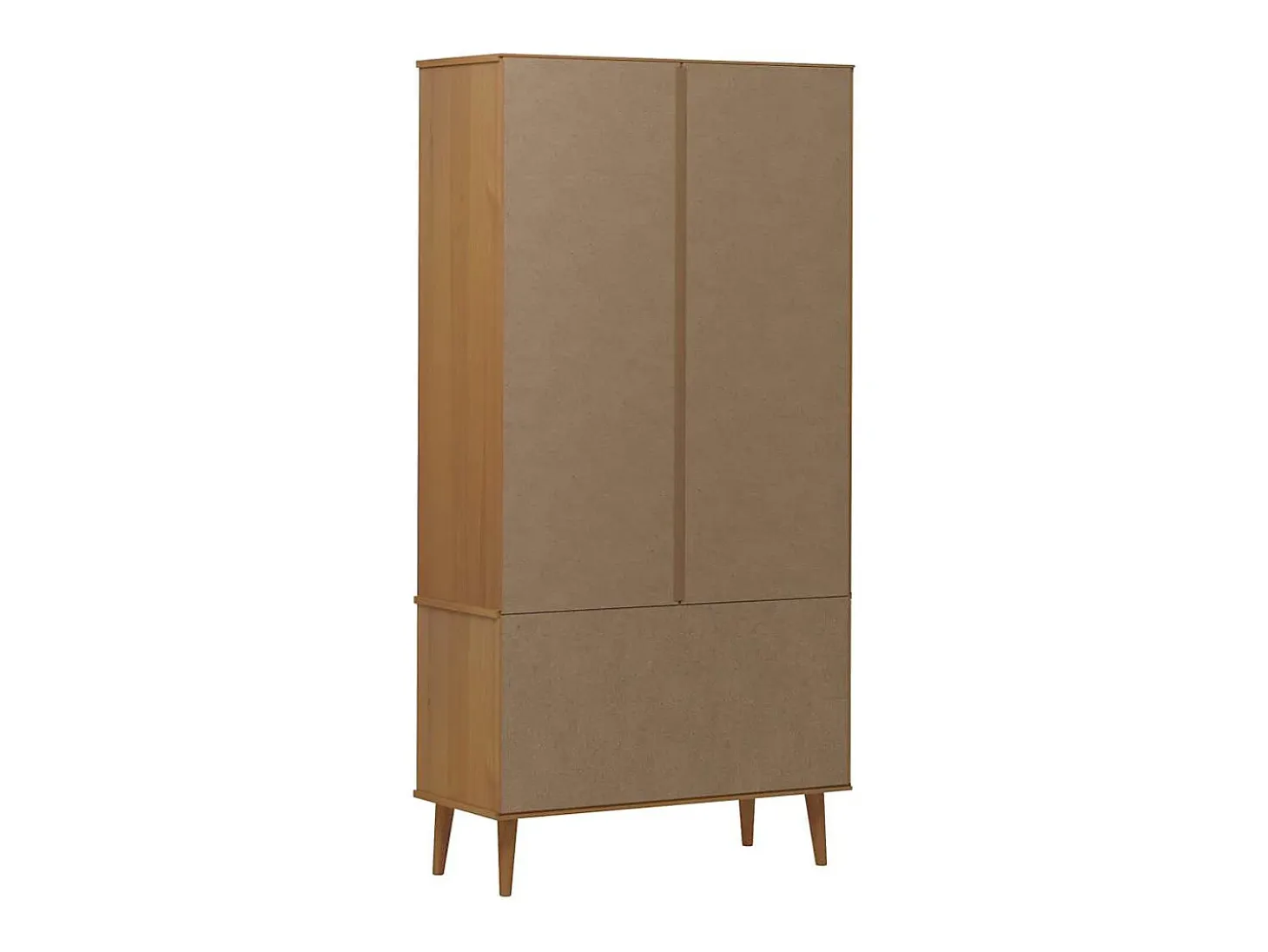 Mueble vitrina MOLDE madera maciza de pino marrón 90x35x175 cm