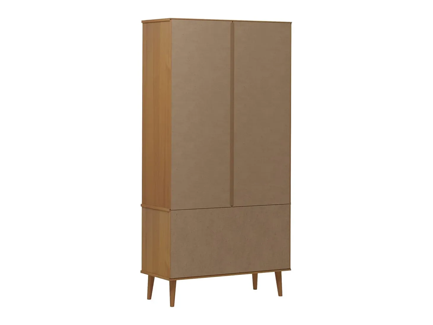 Mueble vitrina MOLDE madera maciza de pino marrón 90x35x175 cm