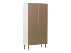 Mueble vitrina MOLDE madera maciza de pino blanco 90x35x175 cm