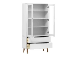 Mueble vitrina MOLDE madera maciza de pino blanco 90x35x175 cm