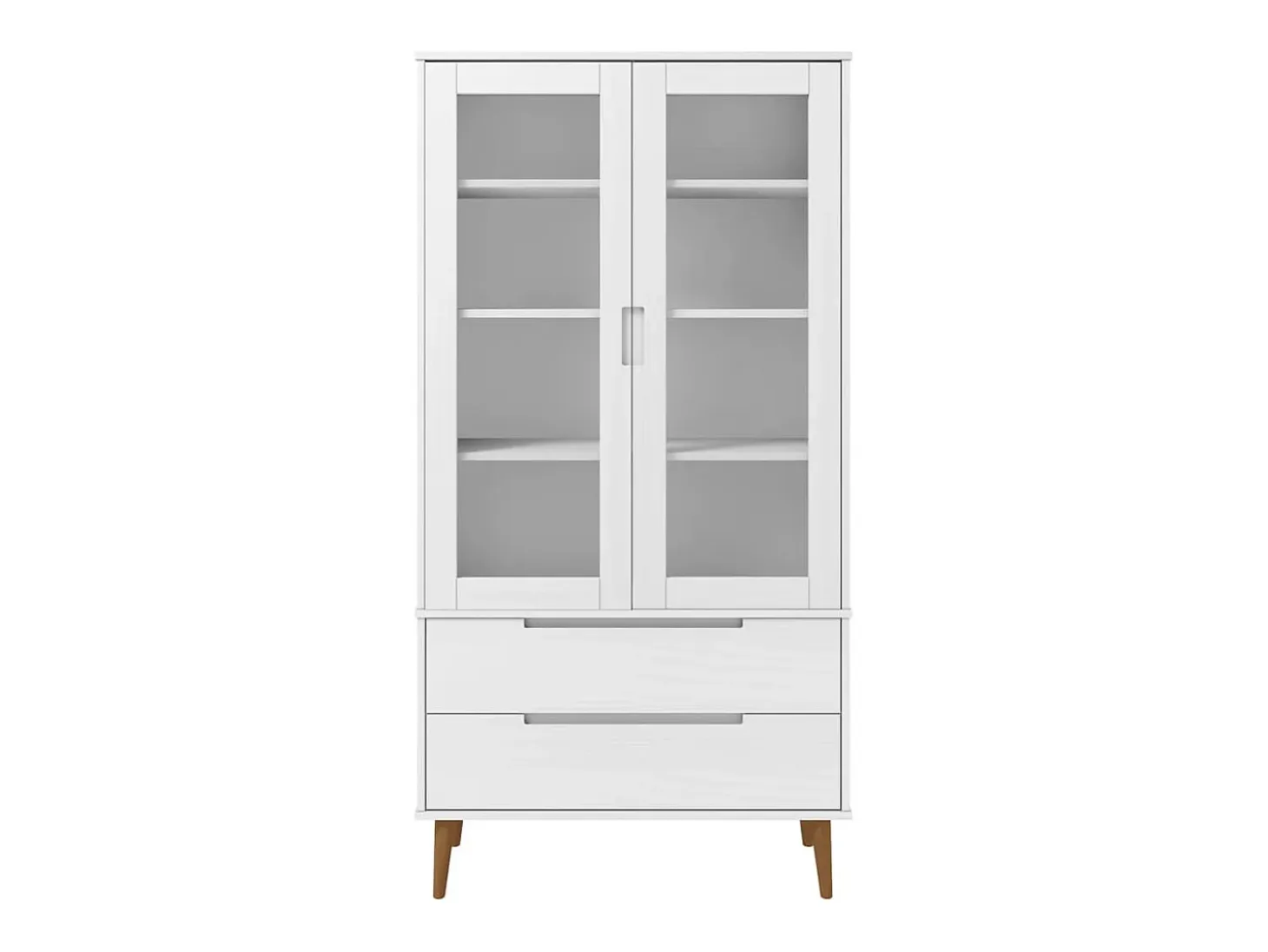 Mueble vitrina MOLDE madera maciza de pino blanco 90x35x175 cm