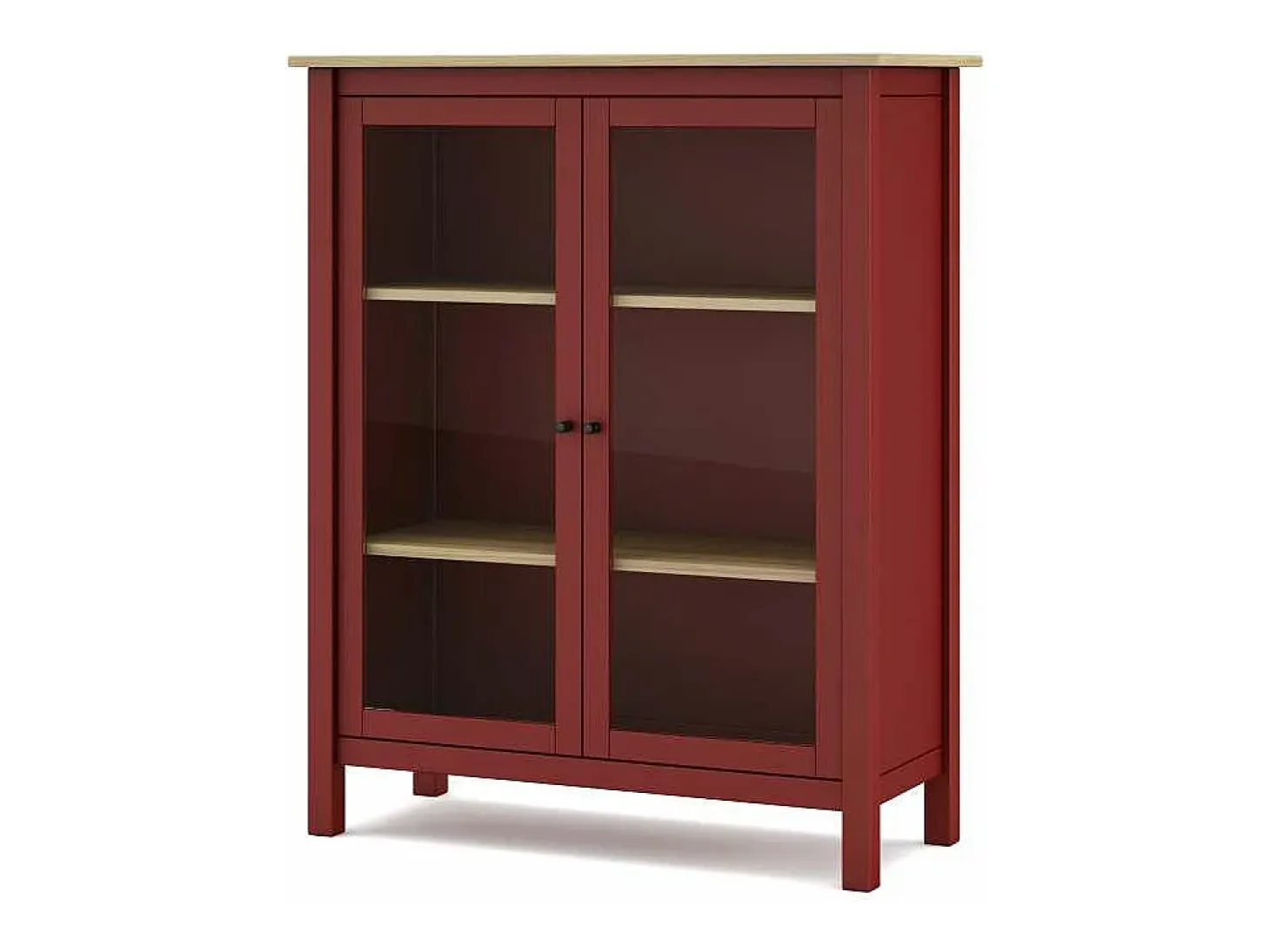 Mueble vitrina para comedor modelo Miguel 2 puertas acabado burdeos/roble, 40cm(fondo) 110