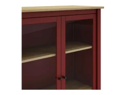 Mueble vitrina para comedor modelo Miguel 2 puertas acabado burdeos/roble, 40cm(fondo) 110
