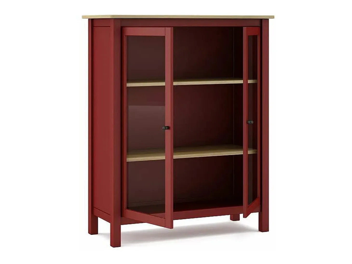 Mueble vitrina para comedor modelo Miguel 2 puertas acabado burdeos/roble, 40cm(fondo) 110