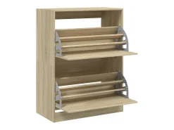 Mueble zapatero 2 cajones abatibles roble Sonoma 80x42x108 cm ES946658