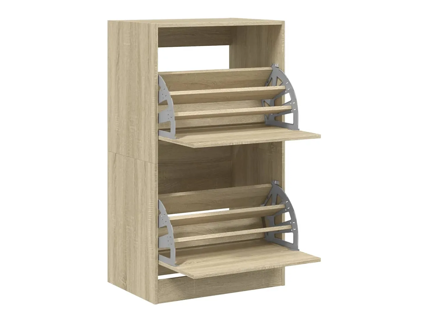 Mueble zapatero 2 cajones abatibles roble Sonoma 60x42x108 cm ES658163