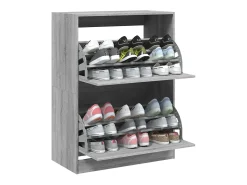 Mueble zapatero 2 cajones abatibles gris Sonoma 80x42x108 cm ES527217