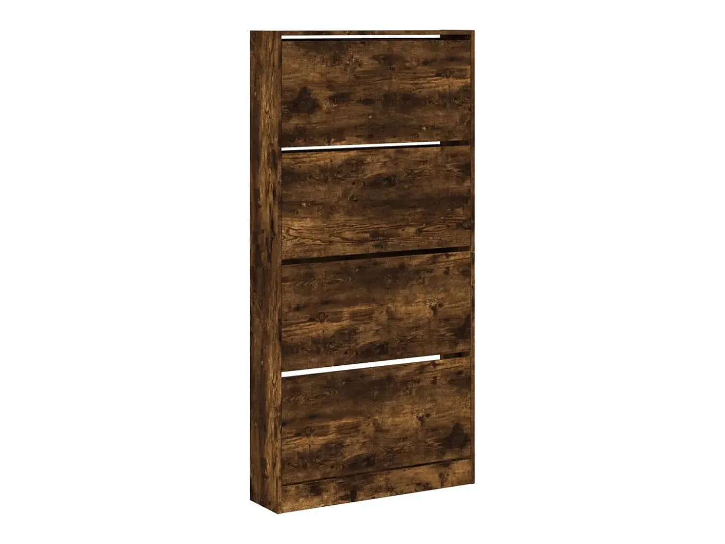 Mueble zapatero 4 cajones abatibles roble ahumado 80x21x163,5cm ES455197